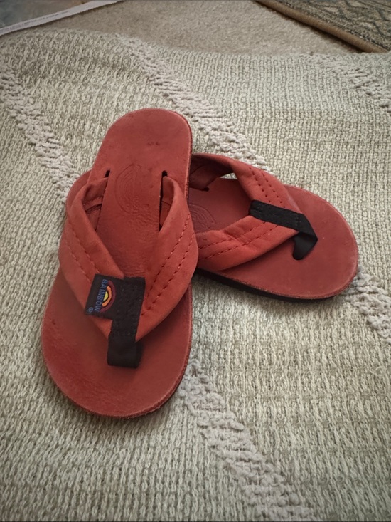 Rainbow Other - Rainbow Sandals Kids Red Leather Flip Flops Little Kid 11/12 | Beach Summer Sa